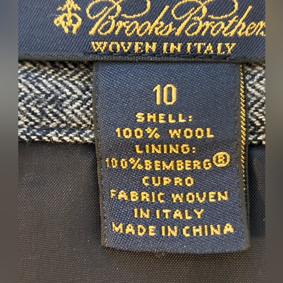 Brooks Brothers Women's Navy Herring Bone Flare Skirt - Picture 5 of 7